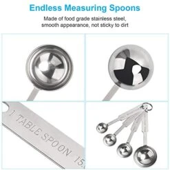4PCS OstWony Measuring Spoons Set, Includes 1/4 Tsp, 1/2 Tsp, 1 Tsp, 1 Tbsp, Food Grade Stainless Steel Measuring Cups, Tablespoon And Teaspoon For Measure Liquid And Dry Ingredients 9 4PCS OstWony Measuring Spoons Set, Includes 1/4 Tsp, 1/2 Tsp, 1 Tsp, 1 Tbsp, Food Grade Stainless Steel Measuring Cups, Tablespoon And Teaspoon For Measure Liquid And Dry Ingredients -KitchenAid Shop 51Rk9Sico5L