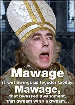 The Princess Bride 'Mawage' 2.5" X 3.5" Magnet For Refrigerators And Lockers