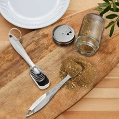 N/A Measuring Spoons Set Of 6 Pieces, Stainless Steel Mental Stackable Tablespoon For Cooking & Baking,Long Handle Design For Spice Jars,Ideal For Dry And Liquid Ingredients -KitchenAid Shop 51RqGE8VxPL