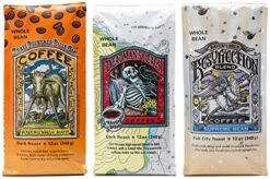 Whole Bean Coffee Variety Pack - 3 Delicious Flavors - Three Peckered Billy Goat, Deadman's Reach And Resurrection Blend - 12oz Each