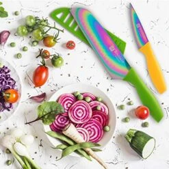 MC01E550S Rainbow Titanium – 10 Piece Knife Set With Blade Guards, Stainless Steel -KitchenAid Shop 51RxtjKxAML