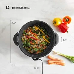 7.4Qt Electric Wok With Lid – Adjustable Temperature Control – Cool Touch Handles – Non-Stick, Easy Clean Frying Pan - 14 Inch 10 7.4Qt Electric Wok With Lid – Adjustable Temperature Control – Cool Touch Handles – Non-Stick, Easy Clean Frying Pan - 14 Inch -KitchenAid Shop 51S2dqrEWML