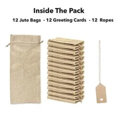 12 Pcs Burlap Wine Bags With Blank Tags And Drawstrings Regular Size Reusable Covers For Christmas, Wedding, Birthday, Travel, Holiday, And Party -KitchenAid Shop 51S50DvlNUL