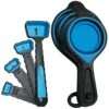 Collapsible 8 Piece Measuring Cup And Spoon Set - Portable Food Grade Silicone For Liquid And Dry Ingredients