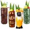 Tiki Mugs Cocktail Set Of 4 - Large Ceramic Hawaiian Party Mugs Drinkware, Cute Exotic Cocktail Glasses, Tiki Bar Professional Hawaiian Party Barware, TKSET0001 -KitchenAid Shop 51SBE40JDHL
