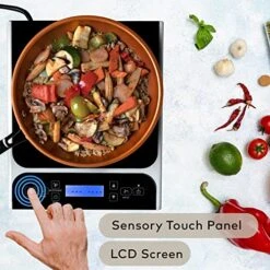 1800W Portable Induction Cooktop Burner, Single Burner Electric Cooktop With Digital Touch Sensor, Smart Induction Burner Compatible With Induction Cookware, Comes With Copper Frying Pan 10" -KitchenAid Shop 51SBm2OIcpL