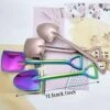 10PCS Multicolor Coffee Spoon, Stainless Steel Teaspoons For Coffee Or Tea Scoop, Ice Cream Scoop, Dessert, Catering