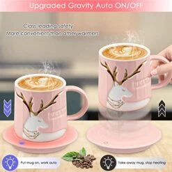 Gifts For Mom Wife Women, Coffee Warmer With Mug Set, Electric Coffee Cup Warmer With 15.2oz Mug, Coffee Mug Warmer For Desk, Coffee Lovers Gifts For Birthday, Valentine's Day Gifts -KitchenAid Shop 51SEBvYWSgL