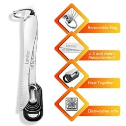 Heavy Duty Measuring Spoons Set Stainless Steel, Metal Measuring Cups And Spoons Set For Dry Or Liquid, Fits In Spice Jar, Home Gadgets Kitchen Gadgets, Set Of 7 Including Leveler -KitchenAid Shop 51SHzQqKTJL