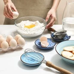 Ceramic Spoon Rest For Stove Top, 4.6 Inch Cooking Spoon Holder For Kitchen Counter, Stackable Utensil Rest Holder For Spatula, Ladles, Tong, Coffee Spoon, Gift, Set Of 4, Gradient Blue -KitchenAid Shop 51SJon1DPBL