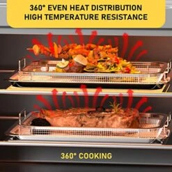 2 Set Air Fryer Basket And Tray For Oven, 12.8'' X 9.7'' Stainless Steel Tray And Basket, Non-stick Mesh Basket Set, Air Fryer Tray Roasting Basket For Fries, Bacon, Chicken -KitchenAid Shop 51SRPsp2tWL