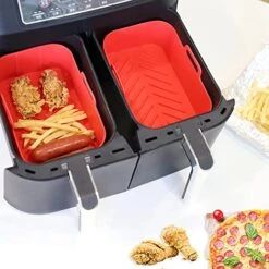 Cicano Air Fryer Silicone Pot For Ninja Dual Air Fryers, 5Pcs Set Reusable Liner Heat Resistance Silicon Bowls For Dual Basket Air Fryer, Microwave Red 15 Cicano Air Fryer Silicone Pot For Ninja Dual Air Fryers, 5Pcs Set Reusable Liner Heat Resistance Silicon Bowls For Dual Basket Air Fryer, Microwave Red -KitchenAid Shop 51SWlXhZuzL