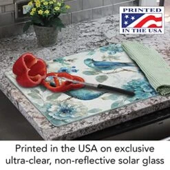 Art Indi Gold Birds 3mm Heat Tolerant Tempered Glass Cutting Board 15” X 12” Manufactured In The USA Dishwasher Safe -KitchenAid Shop 51SdplbTuML