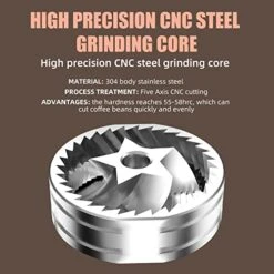 Manual Coffee Grinder, Stainless Steel Hand Coffee Grinder With Adjustable Settings Burr Coffee Grinder Manual With Cleaning Brush For Italian Coffee, Espresso, French Press, Gold -KitchenAid Shop 51SeyTOiZxL