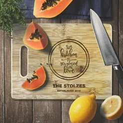 Personalized Cutting Board For Wedding, Housewarming, Couples Gifts | Multiple Sizes | Kitchen Serving Board, Custom Engraved For Engagement, Christmas, Anniversary, Real State Closing Gifts