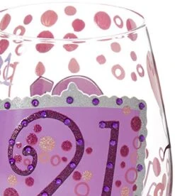 Enesco Designs By Lolita “21” Hand-painted Artisan Stemless Wine Glass, 20 Oz. -KitchenAid Shop 51Sh8xb0xsL