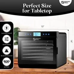 Food Dehydrator Machine - Easy Setup, Digital Adjustable Timer, Temperature Control | Keep Warm Function | Dryer For Jerky, Herb, Meat, Beef, Fruit And To Dry Vegetables | Over Heat Protection | 7 Stainless Steel Trays -KitchenAid Shop 51SkCDMWmiL
