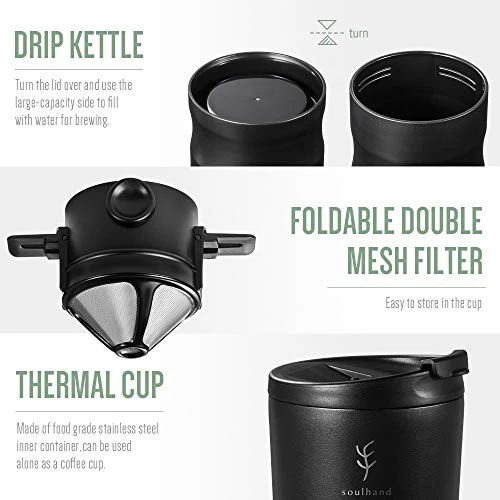 Oulhand USB Electric 5 In 1 Travel Coffee Grinder Burr Coffee Grinder With Stainless Steel Filter A Mobile Portable Coffee Grinder For Travel Hiking Camping Business Trips 5 Oulhand USB Electric 5 In 1 Travel Coffee Grinder Burr Coffee Grinder With Stainless Steel Filter A Mobile Portable Coffee Grinder For Travel Hiking Camping Business Trips - Image 3