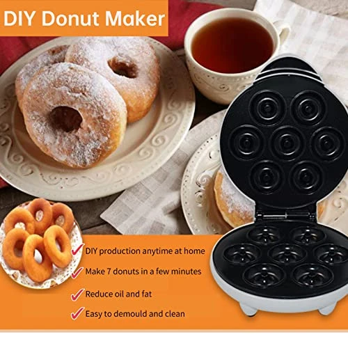 Mini Donut Maker Machine, Doughnut Maker Multifunctional Snack Maker For Kid-Friendly Breakfast Snacks Desserts, Electric Donuts Maker With Non-stick Surface, Makes 7 Doughnuts 6 Mini Donut Maker Machine, Doughnut Maker Multifunctional Snack Maker For Kid-Friendly Breakfast Snacks Desserts, Electric Donuts Maker With Non-stick Surface, Makes 7 Doughnuts - Image 4