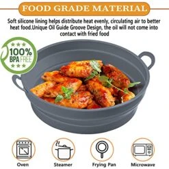 IRISVO 2 Pack Foldable Air Fryer Silicone Pot, 8.5 Inch Air Fryer Silicone Liners Reusable Air Fryer Basket, Non-Stick Food Safe Air Fryer Oven Accessories Fit For 5QT Or Bigger Air Fryer -KitchenAid Shop 51Sotp58I0L