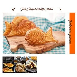 Fish-Shaped Waffle Making Pan Household Aluminum Non-Stick Fish-Shaped Cake Bakeware Fish-Shaped Bakeware Non-Stick Waffle Pan Double-Layer Grilled Fish Cakes Double-Sided Pot With Open Flame Heating -KitchenAid Shop 51Sy04JIOZL