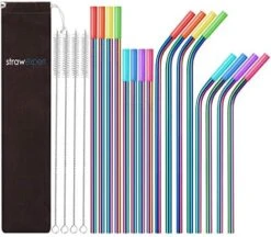 Set Of 16 Reusable Stainless Steel Straws With Travel Case Cleaning Brush Silicone Tips Eco Friendly Extra Long Metal Straws Drinking For 20 24 30 Oz Tumbler 17 Set Of 16 Reusable Stainless Steel Straws With Travel Case Cleaning Brush Silicone Tips Eco Friendly Extra Long Metal Straws Drinking For 20 24 30 Oz Tumbler -KitchenAid Shop 51T1FTtHr8L. AC
