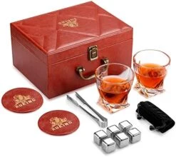 Whiskey Gifts For Men Dad, Whiskey Set With Leather Box, 6 Whiskey Stones, 10 OZ Whiskey Glass, Whiskey Stones Gift Set For Men, Husband, Boyfriend, Birthday, Anniversary, Father's Day Or Christmas -KitchenAid Shop 51T2rnFSdZL. AC