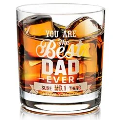 Christmas Gifts For Dad From Daughter, 10 Oz You Are The Best Dad Ever Whiskey Glass, Funny Gag Birthday Gift Ideas For Men Daddy Papa Who Have Everything