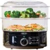Bella Two Tier Food Steamer With Dishwasher Safe Lids And Stackable Baskets & Removable Base For Fast Simultaneous Cooking - Auto Shutoff & Boil Dry Protection, 7.4 QT, Black -KitchenAid Shop 51THDAcPqDL