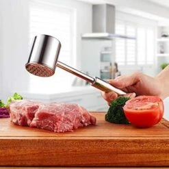 Zeerkeer Meat Tenderizer Hammer Tool Stainless Steel Dual-Sided Meat Mallet For Tenderizing Flattening Steak, Beef, Chicken, Pork And Poultry-Dishwasher Safe -KitchenAid Shop 51TTvoQgrfL. AC
