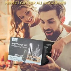 Mixology Bartender Kit With Bamboo Stand And Japanese Jigger | 25-Piece Bar Set Profesional Stainless Steel Bar Tools | Boston Cocktail Shaker Set | Recipe Menu | Barware Present 13 Mixology Bartender Kit With Bamboo Stand And Japanese Jigger | 25-Piece Bar Set Profesional Stainless Steel Bar Tools | Boston Cocktail Shaker Set | Recipe Menu | Barware Present -KitchenAid Shop 51TW5fikIVL