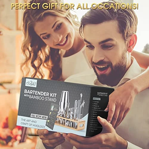 Mixology Bartender Kit With Bamboo Stand And Japanese Jigger | 25-Piece Bar Set Profesional Stainless Steel Bar Tools | Boston Cocktail Shaker Set | Recipe Menu | Barware Present 7 Mixology Bartender Kit With Bamboo Stand And Japanese Jigger | 25-Piece Bar Set Profesional Stainless Steel Bar Tools | Boston Cocktail Shaker Set | Recipe Menu | Barware Present - Image 5