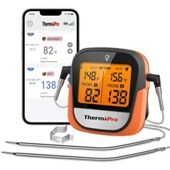 TP902 450-ft Wireless Meat Thermometer Digital With Dual Probe, Bluetooth Meat Thermometer For Cooking, Wireless Thermometer For Grilling, Smoker Accessories BBQ Thermometer For Beef Turkey