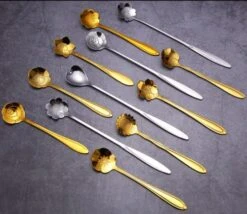 4pcs Stainless Steel Cherry Blossom Spoon Coffee Spoon Rose Flower Spoon Wedding Gift Bird's Nest Gift Spoon Honey Spoon (gold-A1) -KitchenAid Shop 51TbBCMlVnL