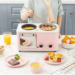 MBJ Bread Maker 3 In 1 Breakfast Maker Bread Toaster For Sandwiches Maker Electric Mini Oven Multifunctional Pancake Maker Frying Pan Machine (Color : Pink) -KitchenAid Shop 51TcG3OtNVL