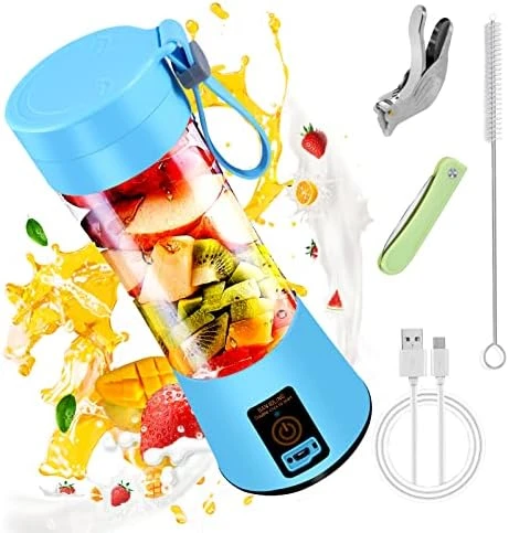 Portable Blender, Personal Blender For Shakes And Smoothies, Blender Shake Smoothie For Kitchen Personal Size Blenders With Rechargeable USB, 380Ml Traveling Fruit Veggie Juicer Cup With 6 Blades 3 Portable Blender, Personal Blender For Shakes And Smoothies, Blender Shake Smoothie For Kitchen Personal Size Blenders With Rechargeable USB, 380Ml Traveling Fruit Veggie Juicer Cup With 6 Blades