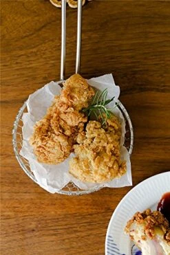 Stainless Steel Asian Spider Strainer Professional Kitchen Wire Skimmer With Spiral Mesh Basket Tools (Dia 5inch)