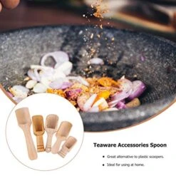 Wooden Spoons Bath Salt Container 5 Pcs Household Salt Shovel Wooden Handle Scoop Wooden Teaspoon Ground Coffee Scoops For Canisters Scoop Disposable Spoons Wooden Spoons Salt Spoon