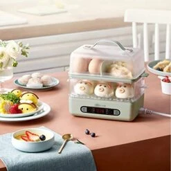 GENERIC XWWDP Electric Food Steamers Steam Cooker Seafood Pastry Egg Steamer Household Double-layer Timing Kitchen Cooking Breakfast Machine -KitchenAid Shop 51TldEdIl3L