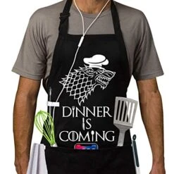 Grill Aprons Kitchen Chef Bib- Kitchen BBQ Cooking For Men 100% Cotton