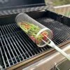Versatile Rolling Grill Basket - Stainless Steel Wire Mesh Cylinder Grilling Rack With Removable Cover, Perfect For Vegetables, French Fries, Fish, And More - Portable BBQ Accessory (7.87in) -KitchenAid Shop 51TnjnAuP6L