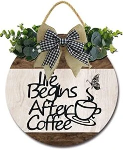 Good Coffee Good Day Coffee Bar Sign Rustic Decor Farmhouse Wall Decor， Wooden Round Retro Coffee Bar Decor Coffee Lover Coffee Station Decor Home Office Kitchen -KitchenAid Shop 51Tu7ioTFjL. AC