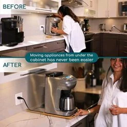 Kitchen Appliance Slider For Counter – Bamboo Under Cabinet Sliding Tray For Coffee Maker, Air Fryer, Food Processor, Blender, Toaster – Kitchen Appliance Rolling Tray For Countertop (9.5” X 14”) -KitchenAid Shop 51Tv1EagwRL