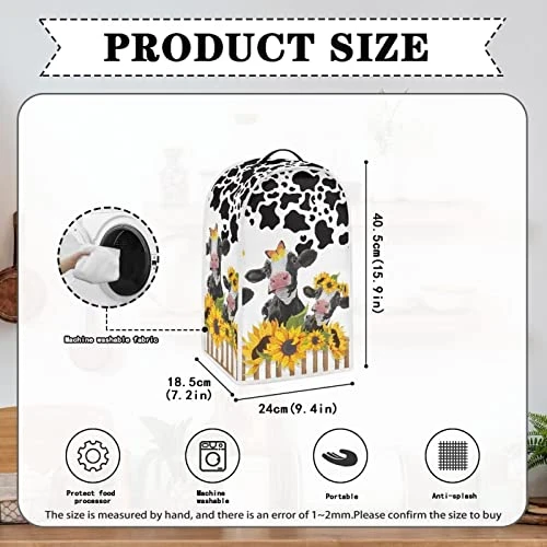 FUIBENG Sunflower Cow Blender Covers Yellow Sunflowers Stand Mixer Dust Covers Stain Resistant Coffee Maker Appliance Organizer Bag Home Kitchen Decor Accessories 8 FUIBENG Sunflower Cow Blender Covers Yellow Sunflowers Stand Mixer Dust Covers Stain Resistant Coffee Maker Appliance Organizer Bag Home Kitchen Decor Accessories - Image 6