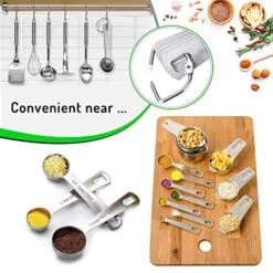 18/8 Stainless Steel Measuring Cups And Spoons Set Of 16 Pieces - 7 Nesting Cups And 7 Stackable Spoons - Durable Professional Portable Kitchen Set -KitchenAid Shop 51U7dlqx0gL