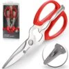 Kitchen Scissors, HSIUHEON 9"Multifunctional Red Kitchen Shears Set With Magnetic Holder, Heavy Duty Sharp Blade Scissors Cooking For Poultry, Chicken, Fish, Bone,Meat -KitchenAid Shop 51UJp5CsqDL