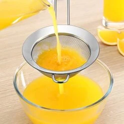 Fine Mesh Strainer Set Of 3, Stainless Steel Sieve Fine Mesh, Food Strainer Wire Sieve Sifters With Handle For Baking, Sifting Flour / Juice / Quinoa / Pasta, Stackable & Dishwasher Safe -KitchenAid Shop 51UMwugDlwL