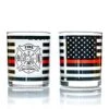 Thin Red Line Firefighter Whiskey Old Fashioned Glasses (Set Of 2) - 10 Oz - Classic Glass Drinkware With Fire Fighter Flag Graphics -Shows Support For First Responders -KitchenAid Shop 51UZoL9le4L