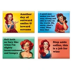 4 Pack Refrigerator Magnets - Funny Fridge Magnet - Perfect Housewarming Gift, Or Gift For Women Friends