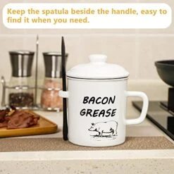 Bacon Grease Container With Strainer Rustic Farmhouse Ceramic Bacon Fat Container Bacon Grease Keeper With Food-Grade Silicone Spatula For Mom -KitchenAid Shop 51UamD3UAPL